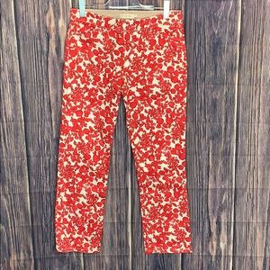 Tory Burch Floral Denim Cropped Pants